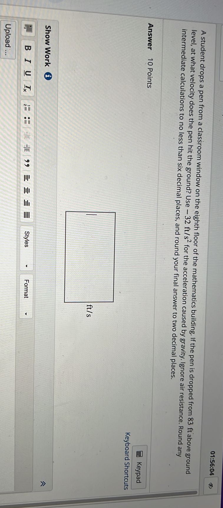 01:56:04 A student drops a pen from a classroom