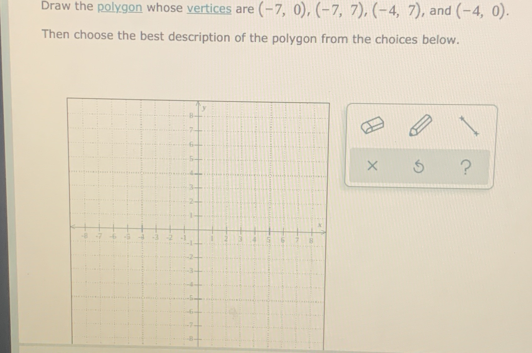 Need help to figure this out Draw the polygon
