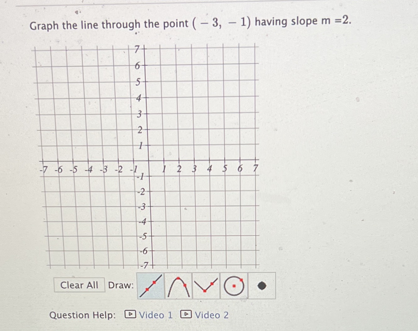 Graph the line through the point ( - 3, - 1)