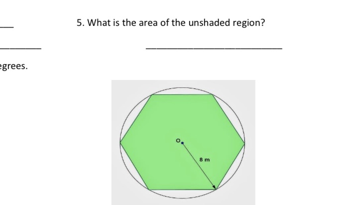 5. What is the area of the unshaded region?