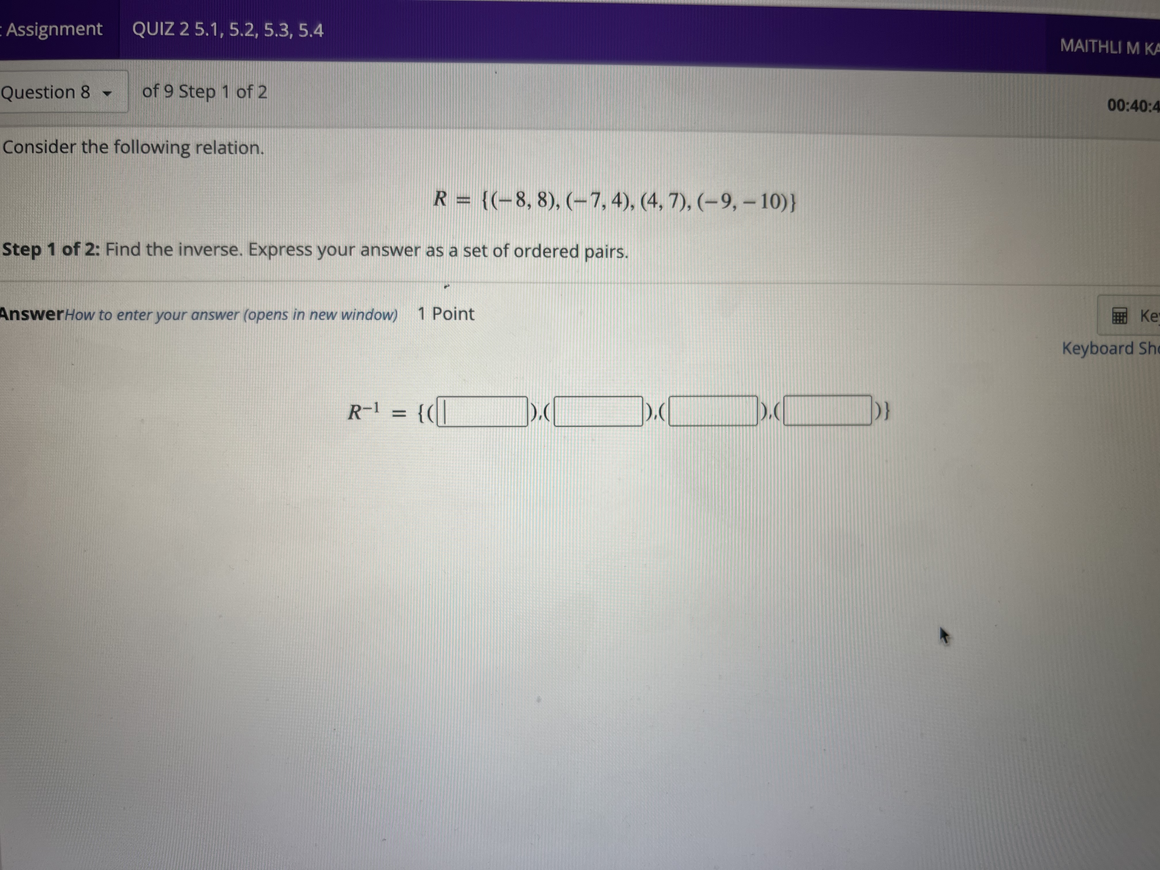 Assignment QUIZ 2 5.1, 5.2, 5.3, 5.4 MAITHLI M KA