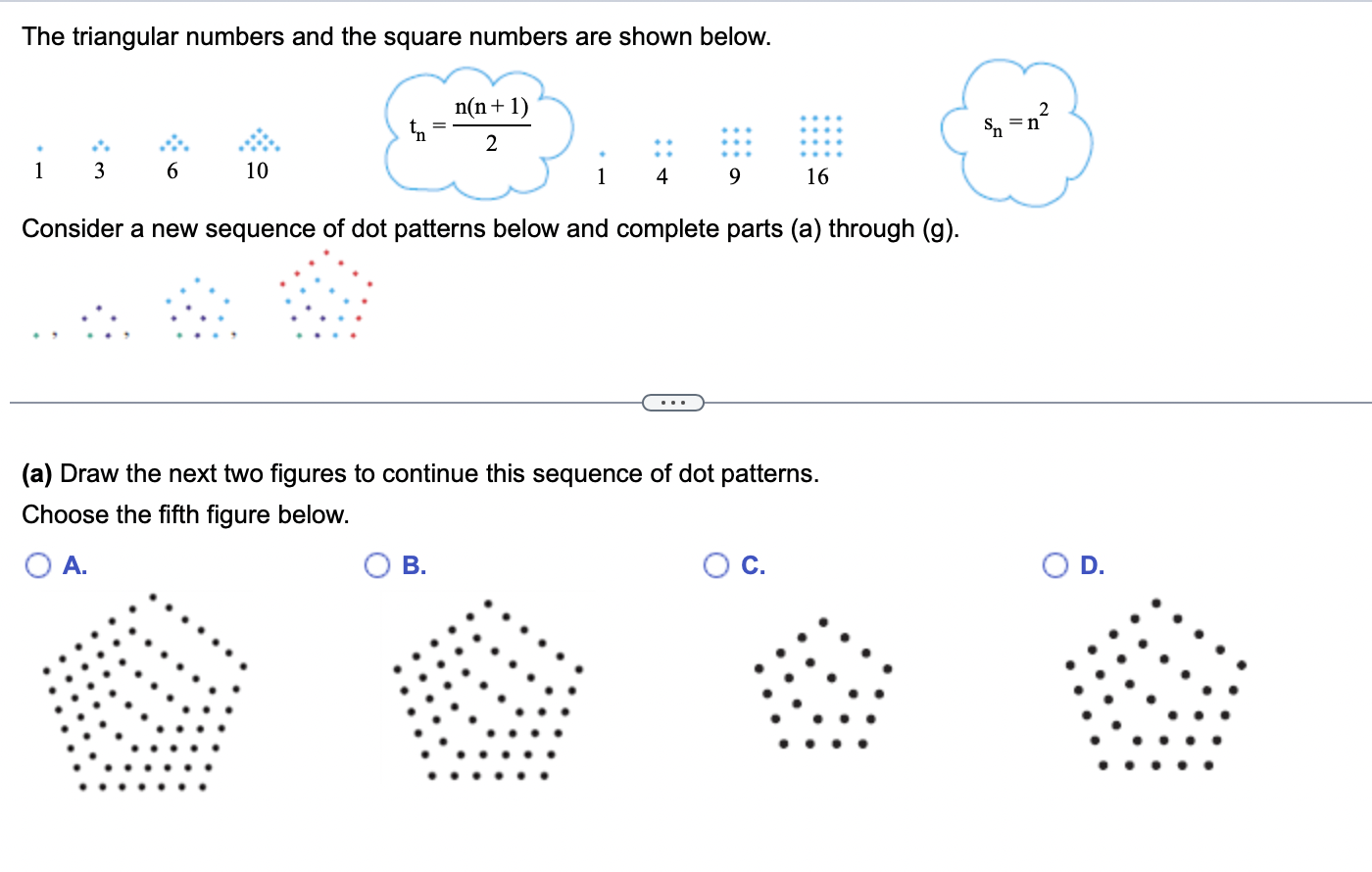 The triangular numbers and the square numbers are