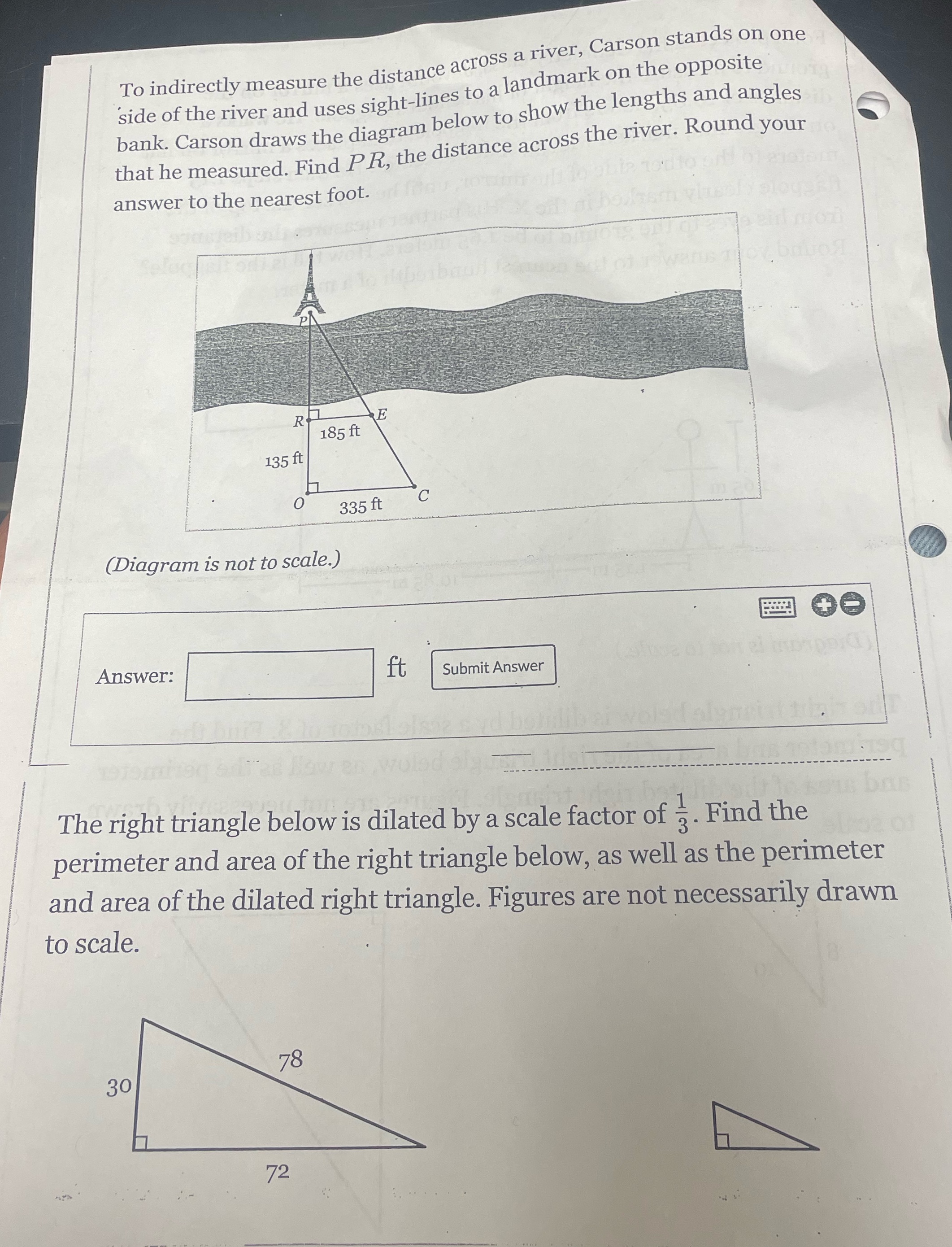 To indirectly measure the distance across a