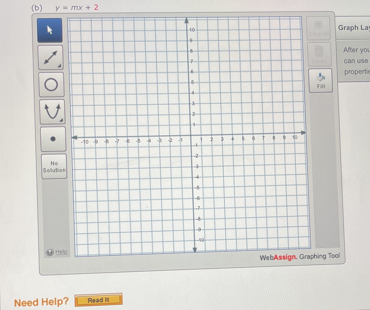 (b ) y = mx + 2 10 Graph Lay After you can use