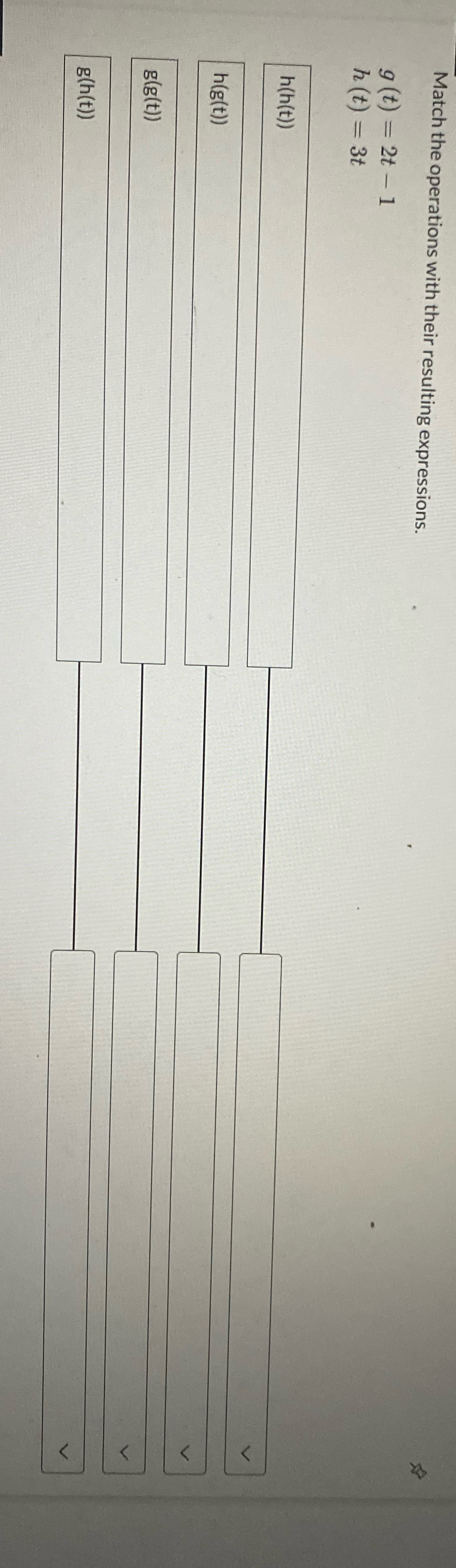 Options are 6t-3 9t4t-36t-1Match the operations