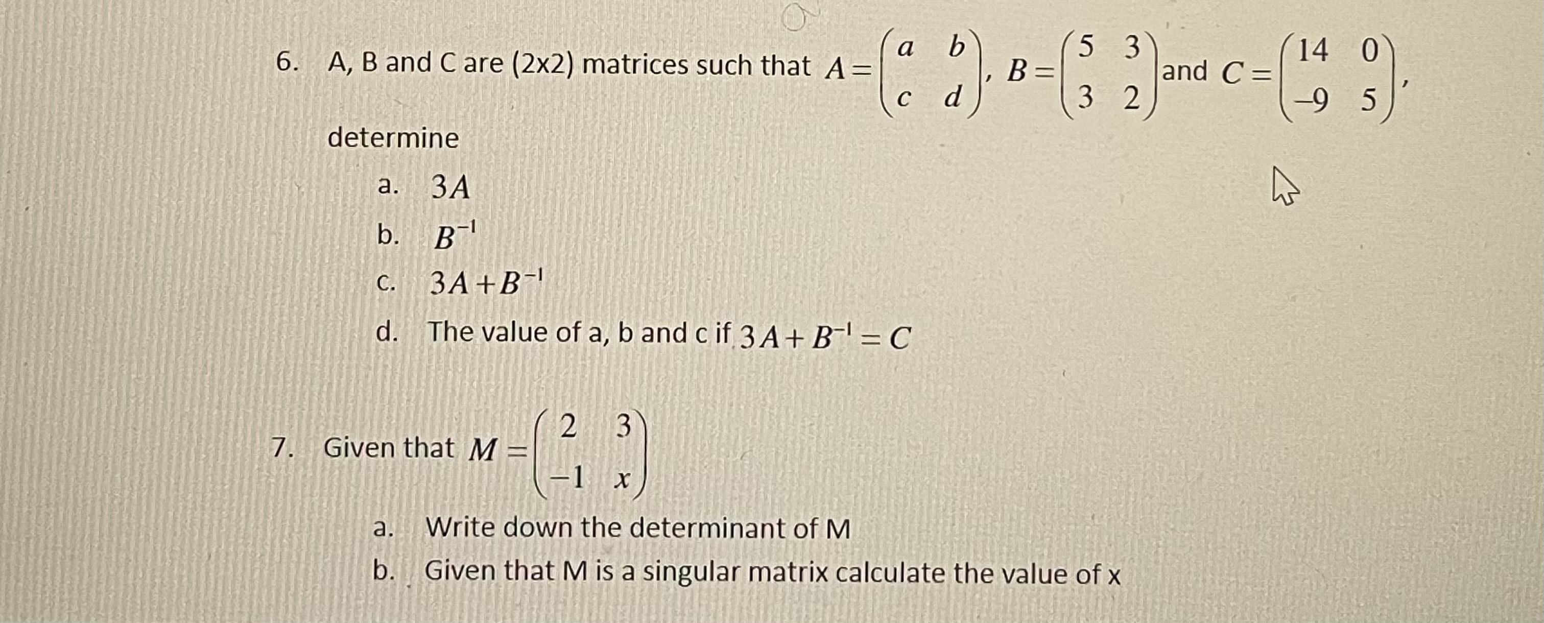 Answer all questions 0 4 1. If X = and Y =