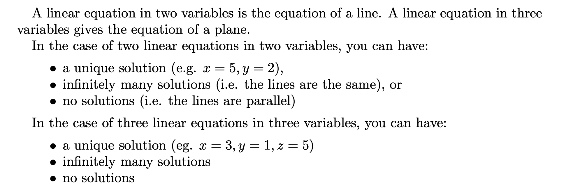 A linear equation in two variables is the