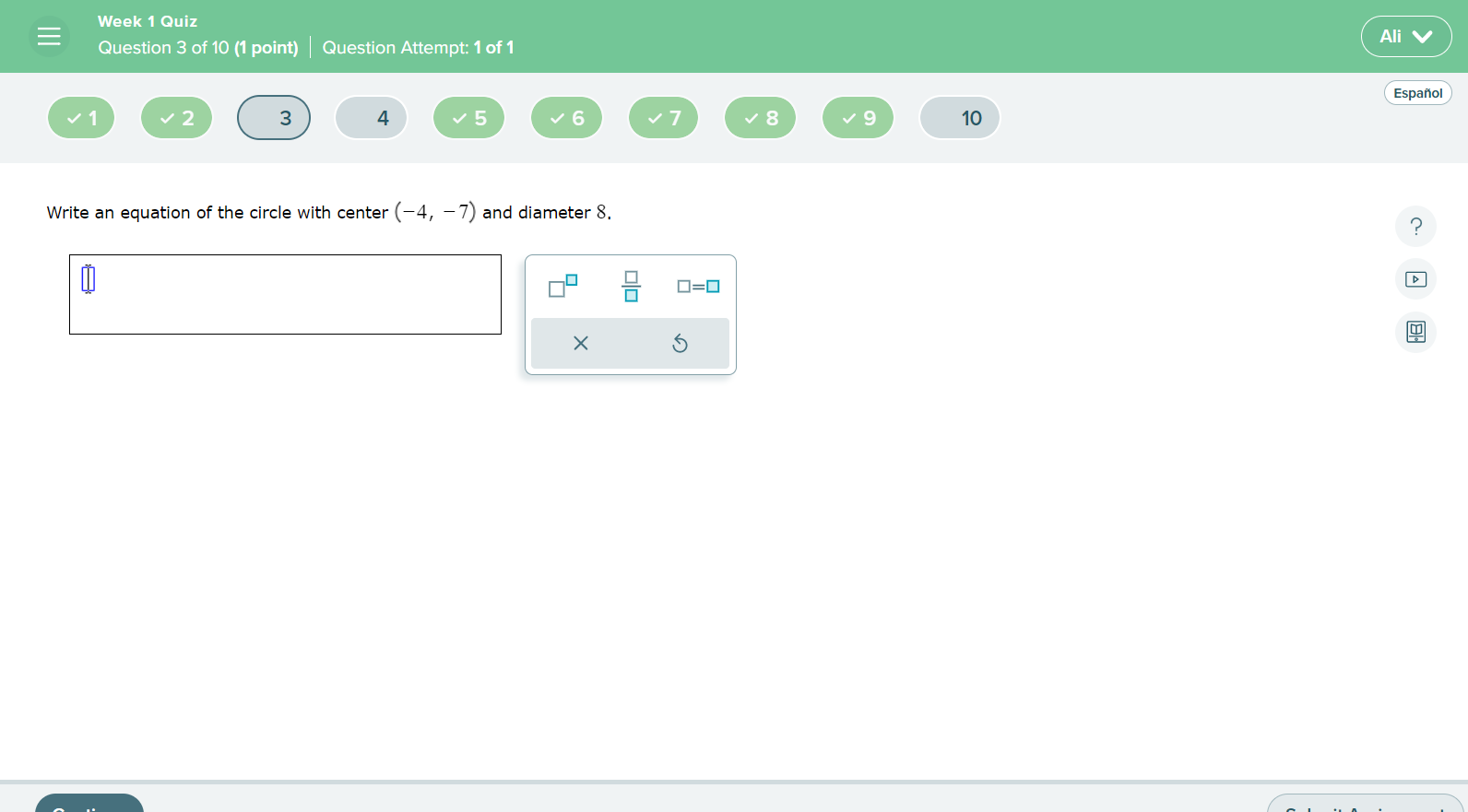 Week 1 Quiz : Question 3 mm (1 point) I Question