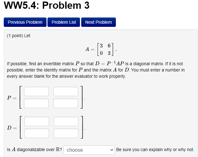 WW5.4: Problem 3 Previous Problem Problem List