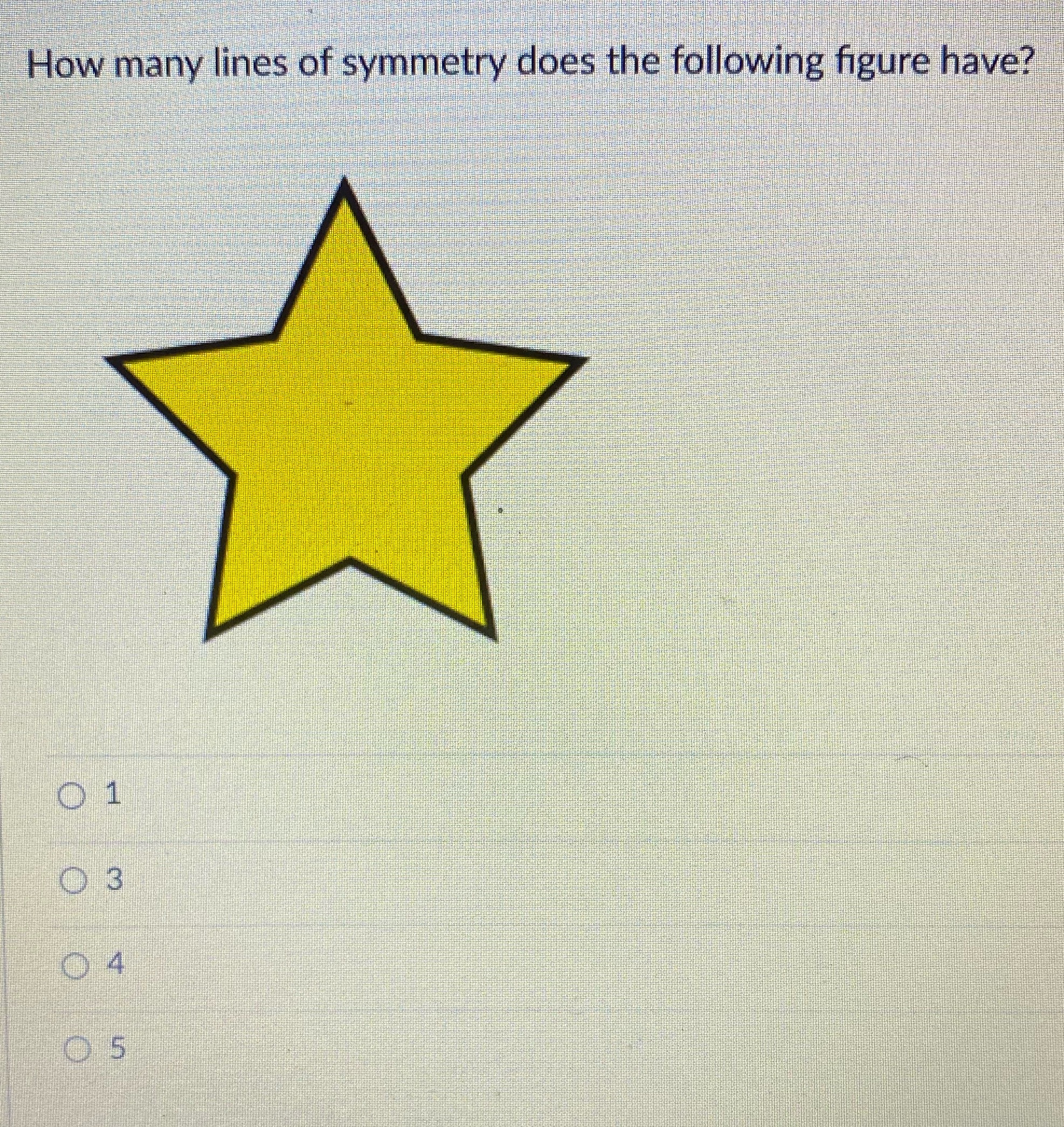 How many lines of symmetry does the following