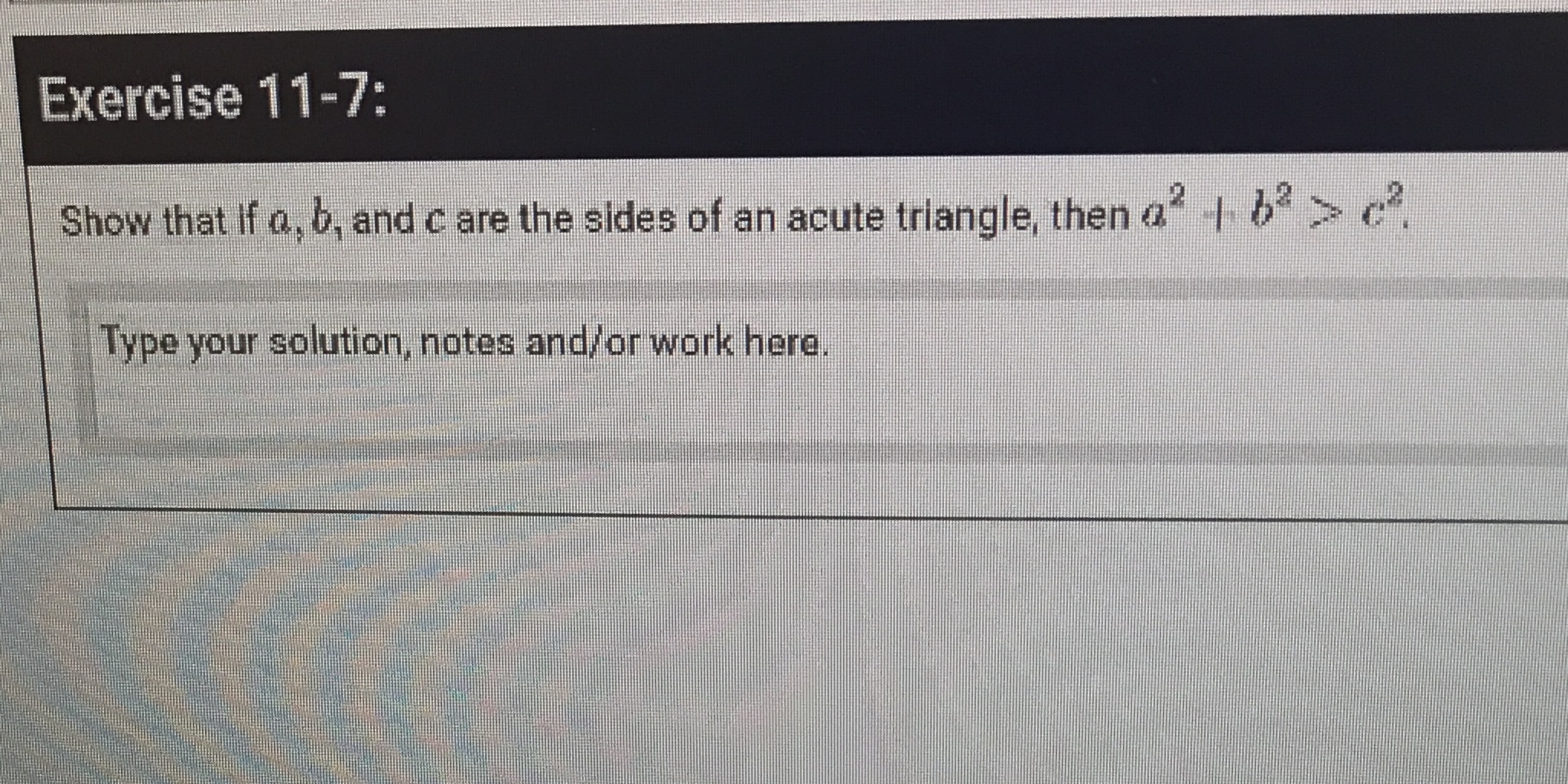 Exercise 11-7: Show that if a, b, and c are the