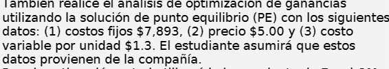 Tambien realice el analisis de optimizacion de