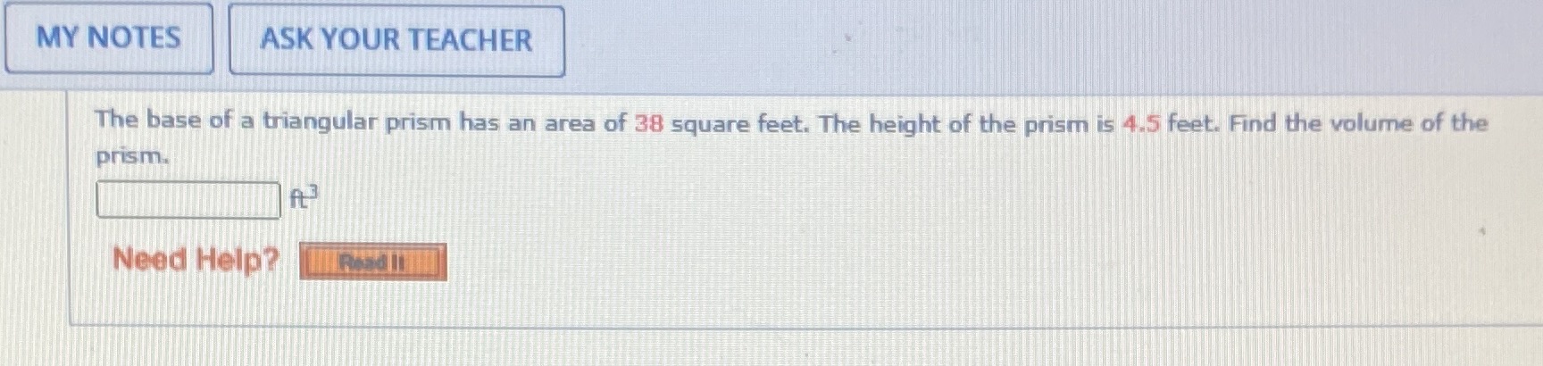 MY NOTES ASK YOUR TEACHER The base of a