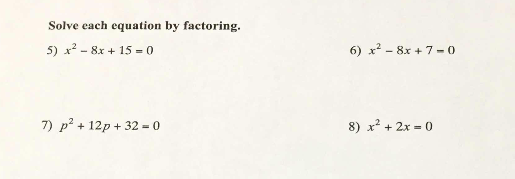 Show all work please Solve each equation by