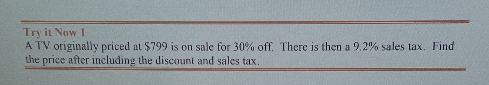 Try it Now 1 A TV originally priced at $799 is on