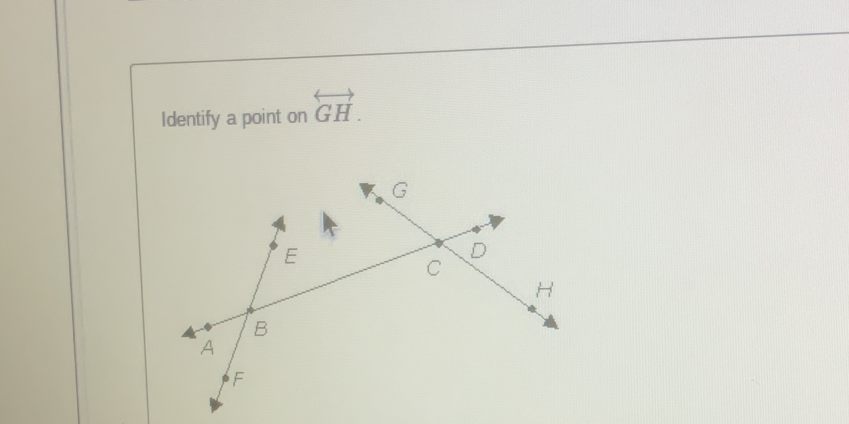 Identify a point on gh \f