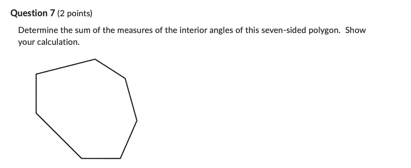 Question I" {2 points) Determine the sum of the