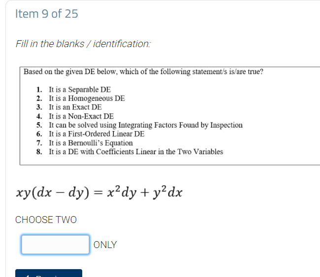 Input the number/s of your choice. The order