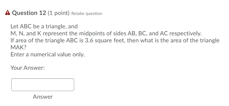 A Question 11 (1 point) Retake question Let