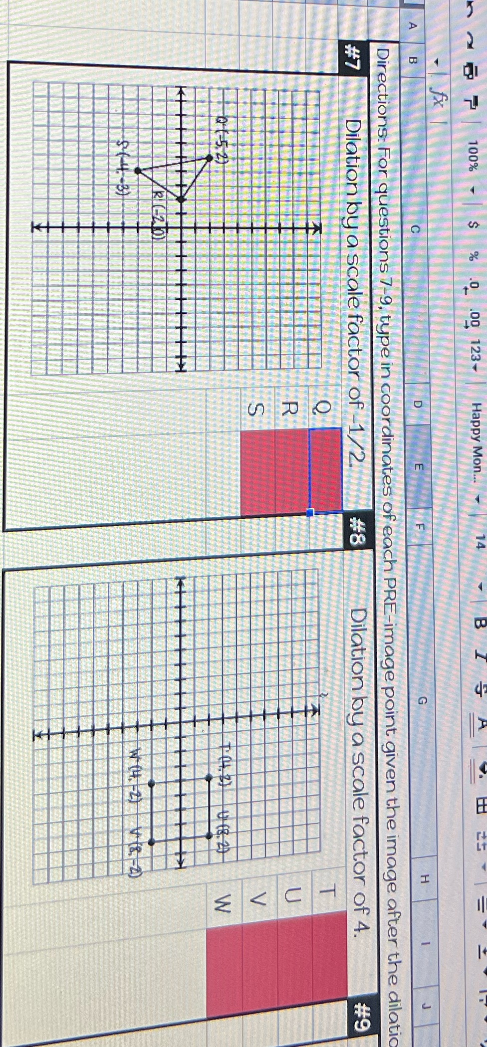 100% 10 .00 123-Happy Mon!. J I Directions: For