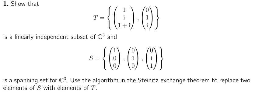 mathe question: 1. Show that 1 [l T = i , 1 1 + i