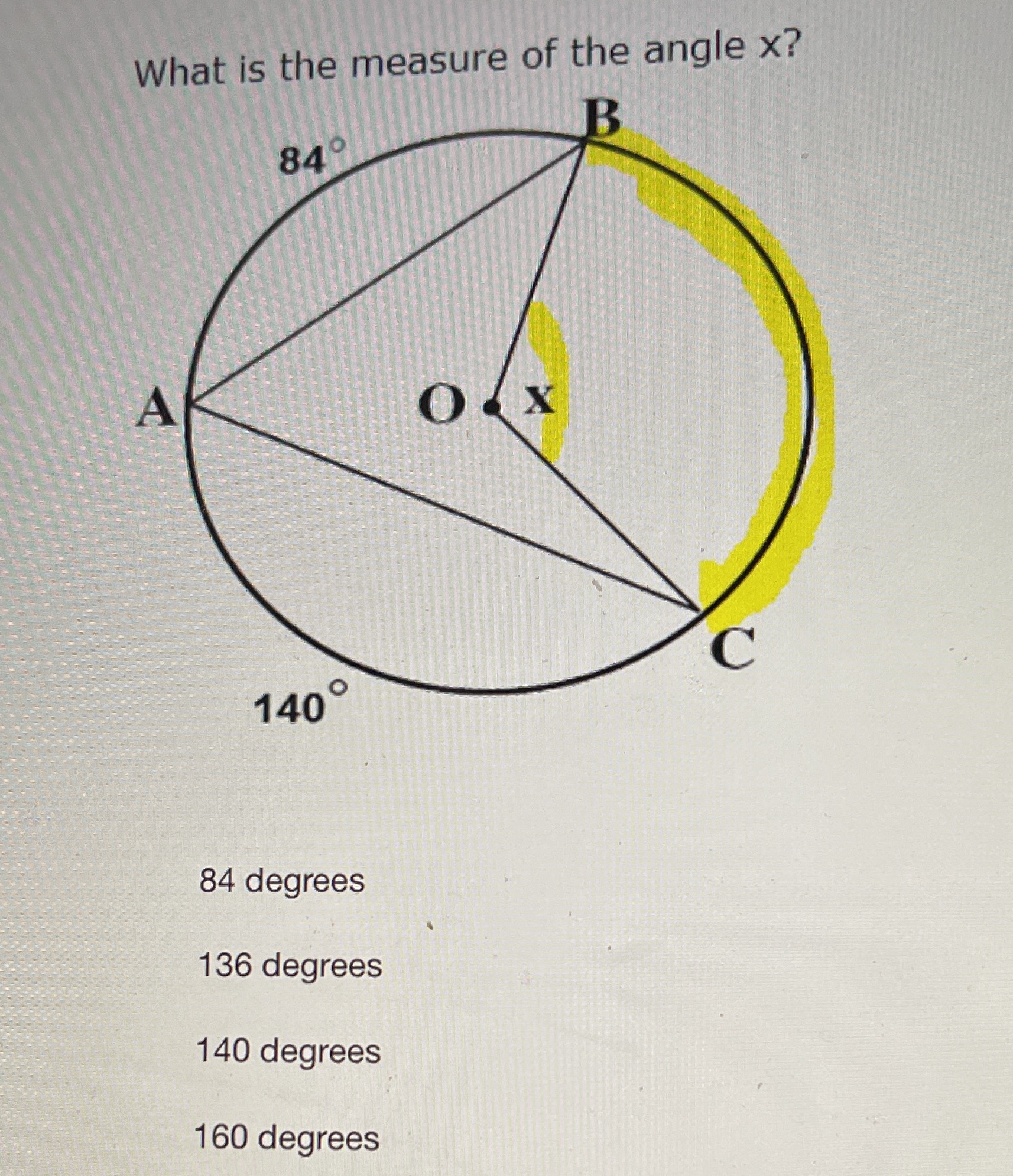 Angles in a Circle What is the measure of the