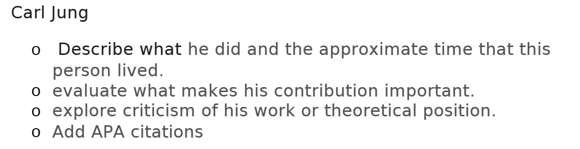 CaHJung 0 Describe what he did and the