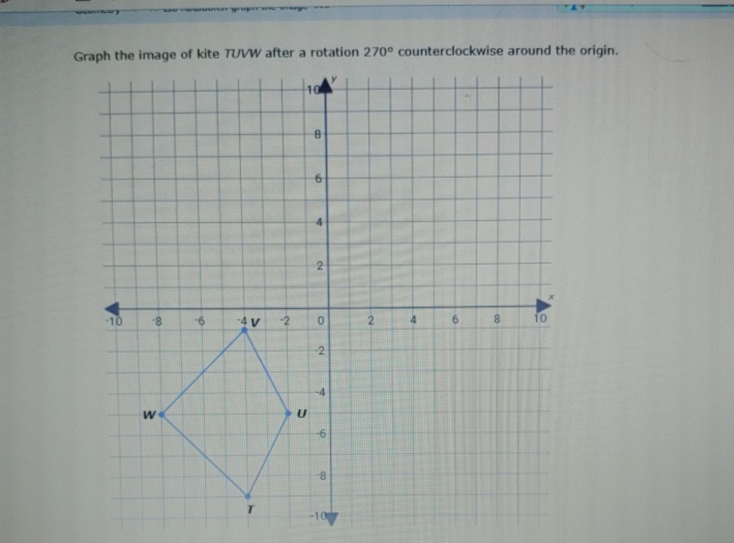 rotation: graph the image Graph the image of kite