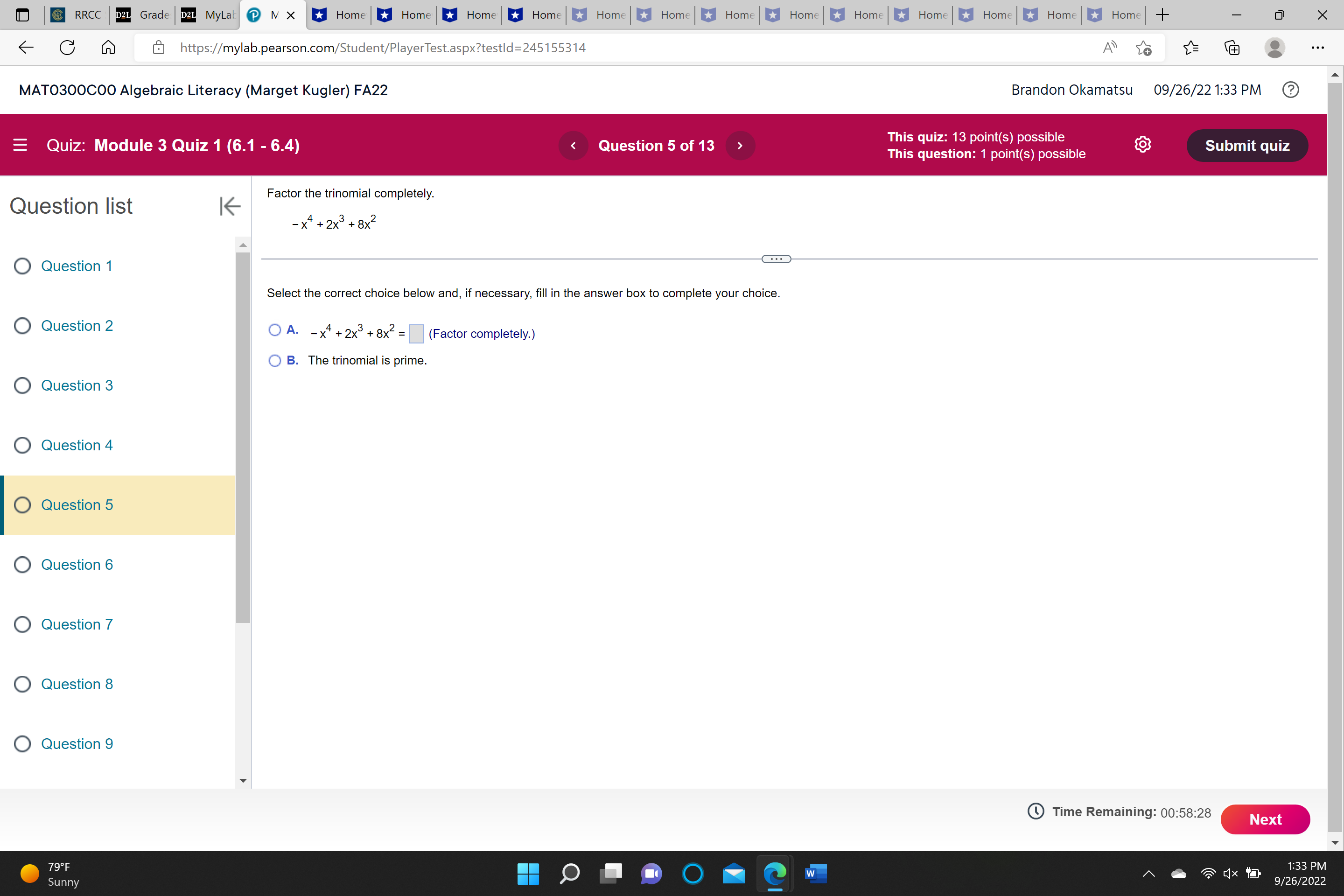 @ RRCC D2L Grade D21 MyLak @ N X| Home | Home *