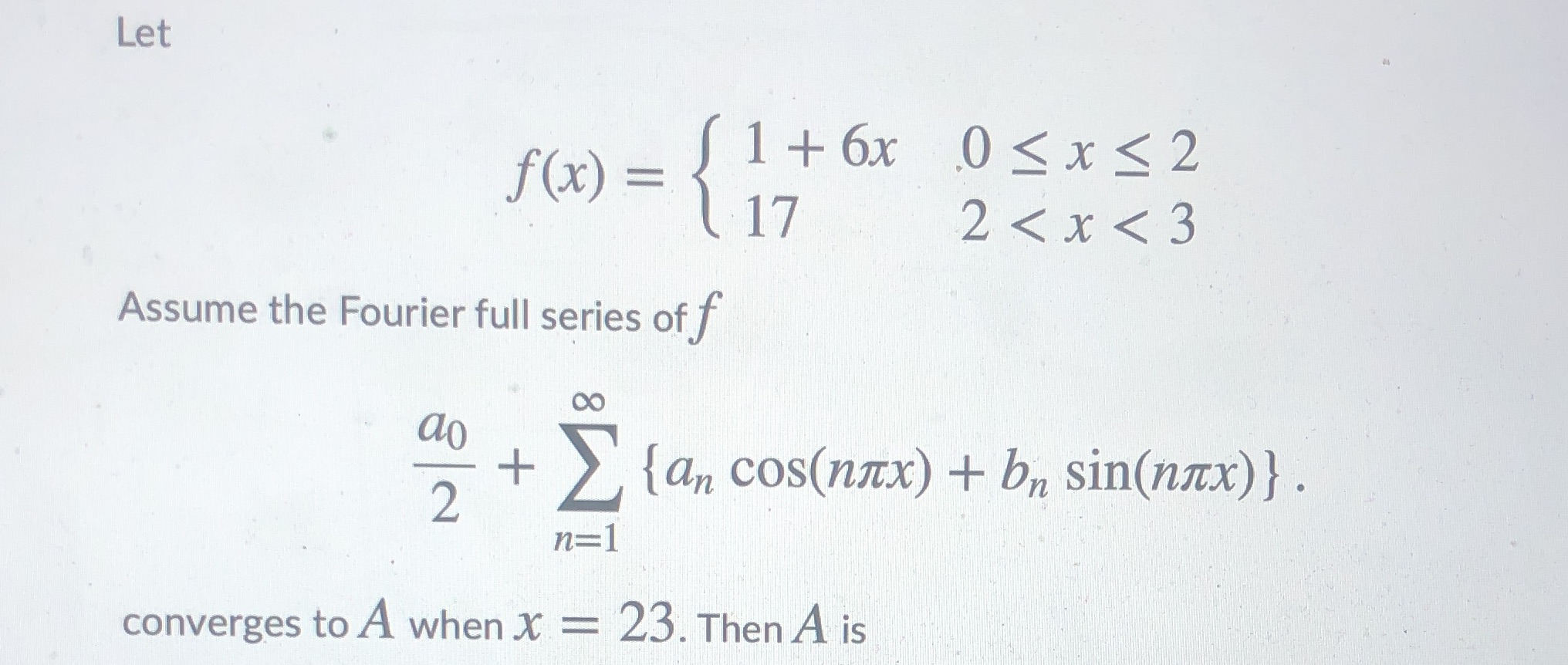 Let f (x ) = 1 +6x 0