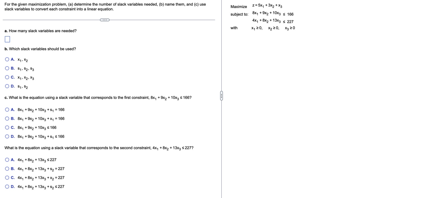 For the given maximization problem, (a) determine