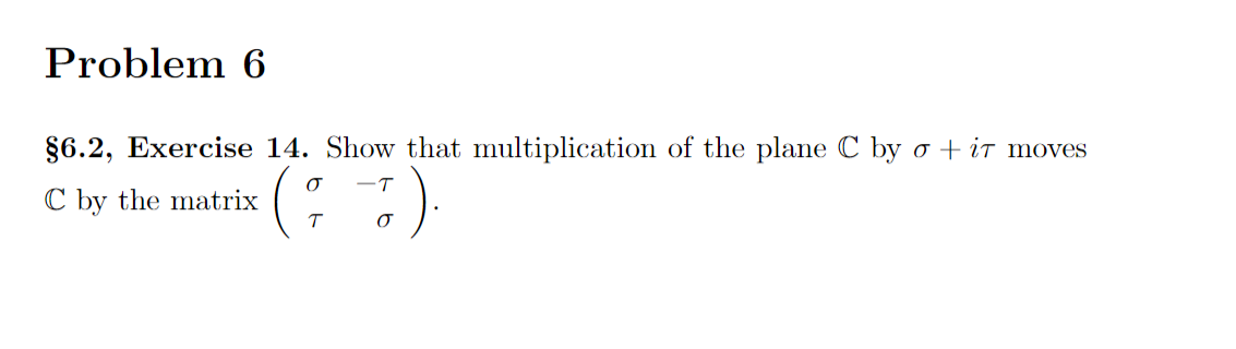 Problem 6 $6.2, Exercise 14. Show that