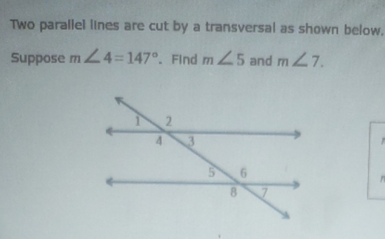 what's the answer to this question Two parallel