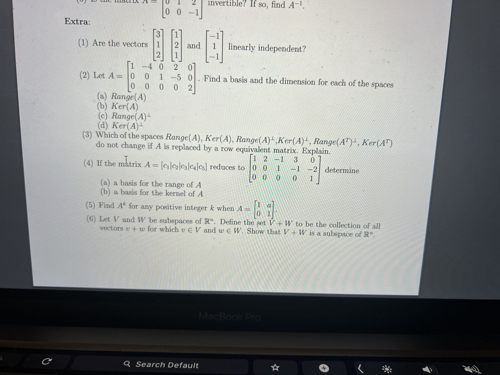 0 0 -1 invertible? If so, find A 1. Extra: (1)