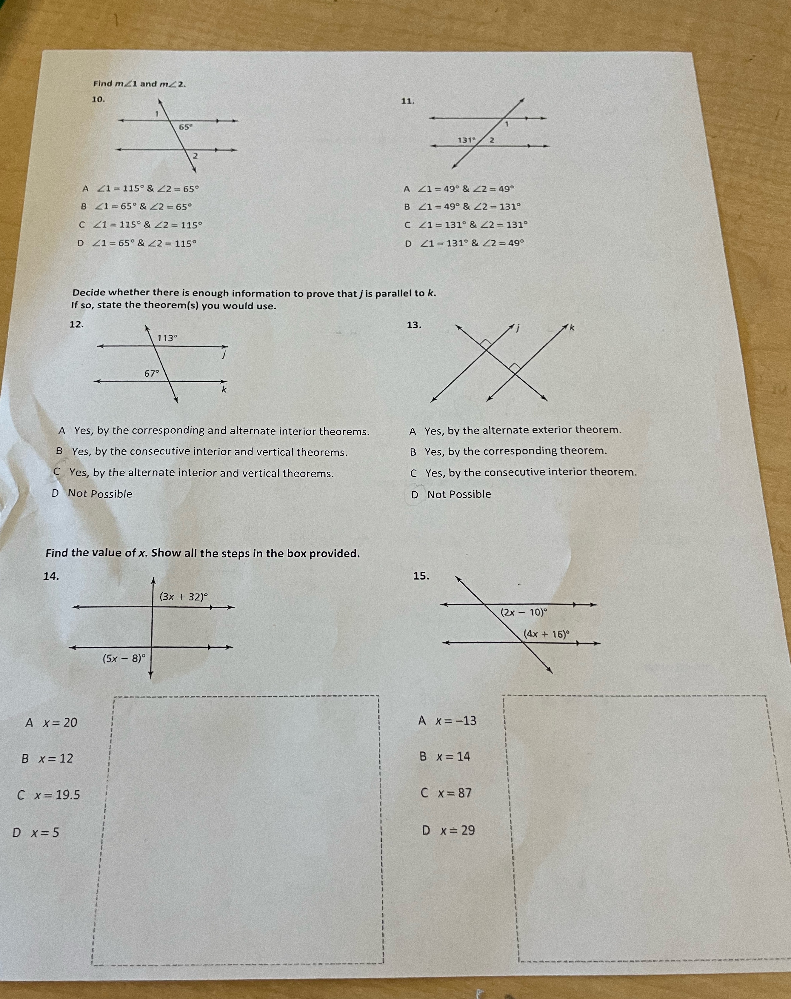 Show work on all of them please Find m21 and mc2