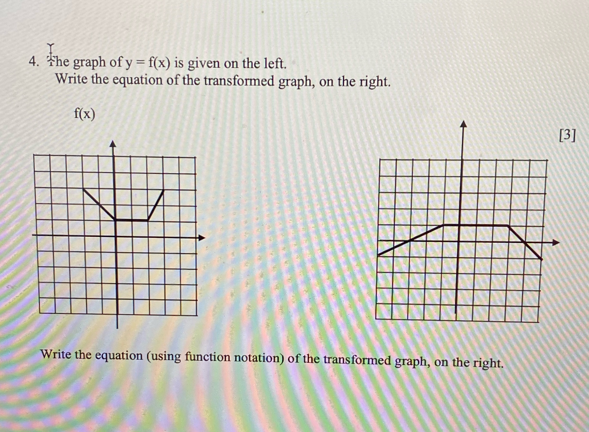 4. The graph of y = f(x) is given on the left.