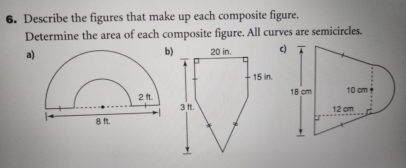 College math 6. Describe the figures that make up