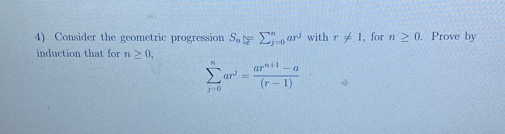 1) Consider the geometric progression Snts Char
