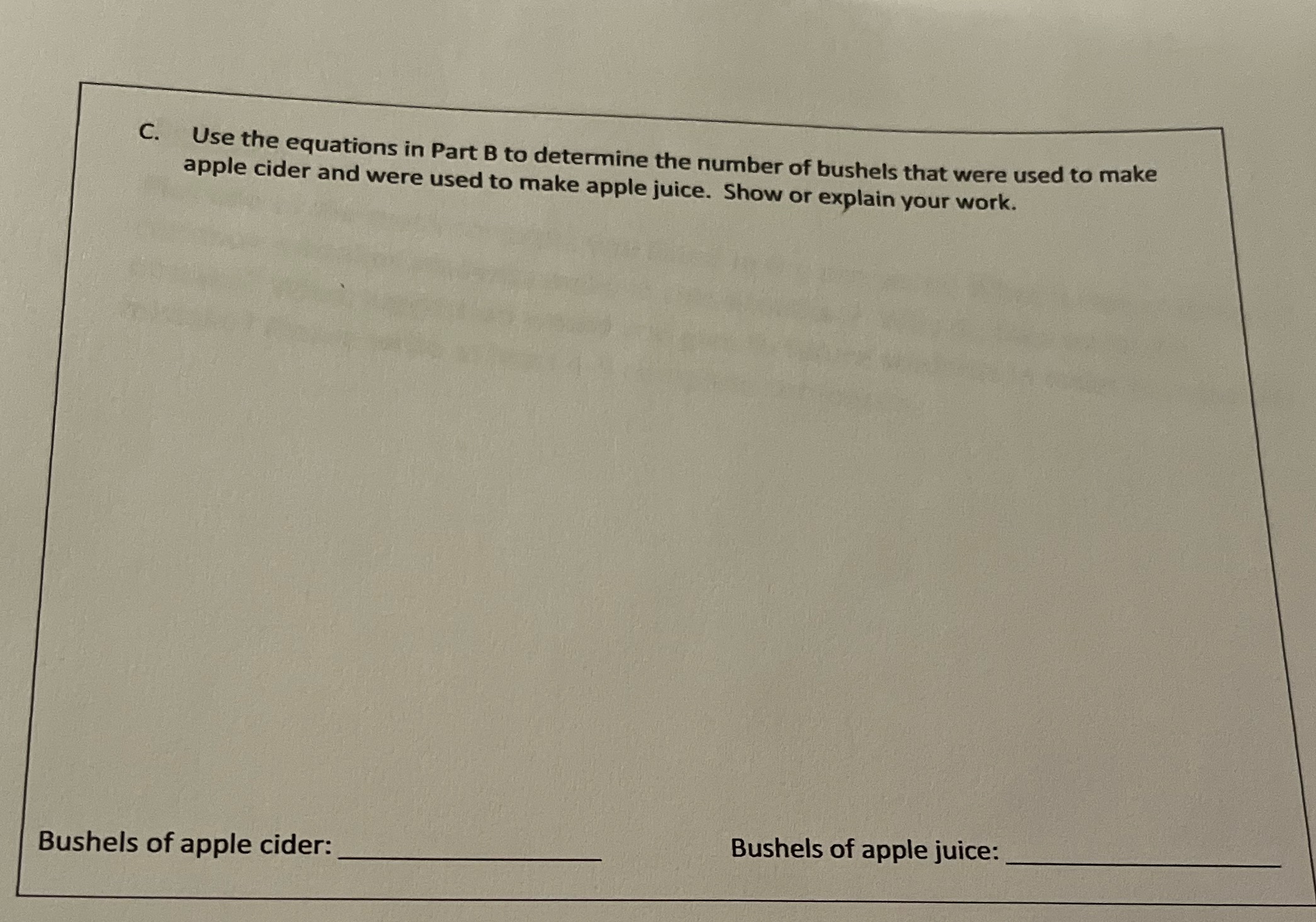 C. Use the equations in Part B to determine the