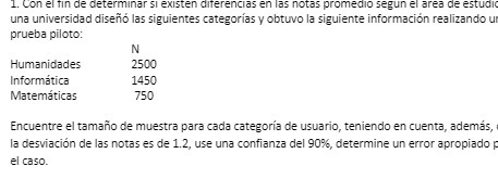 1. Con el fin de determinar si existen