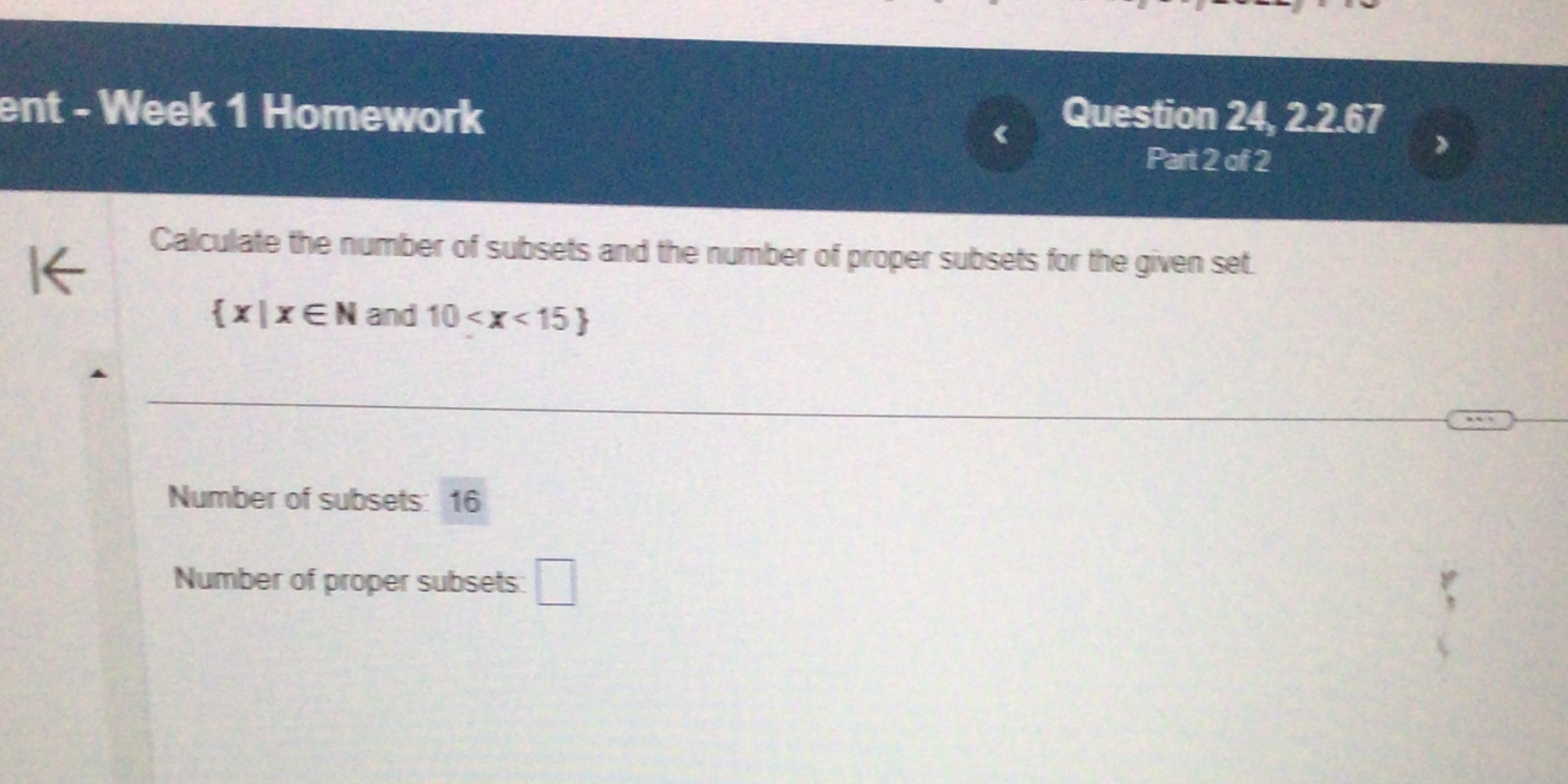 ent - Week 1 Homework Question 24, 2.2.67 Part 2