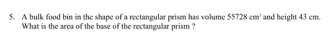 5. A bulk food bin in the shape of a rectangular