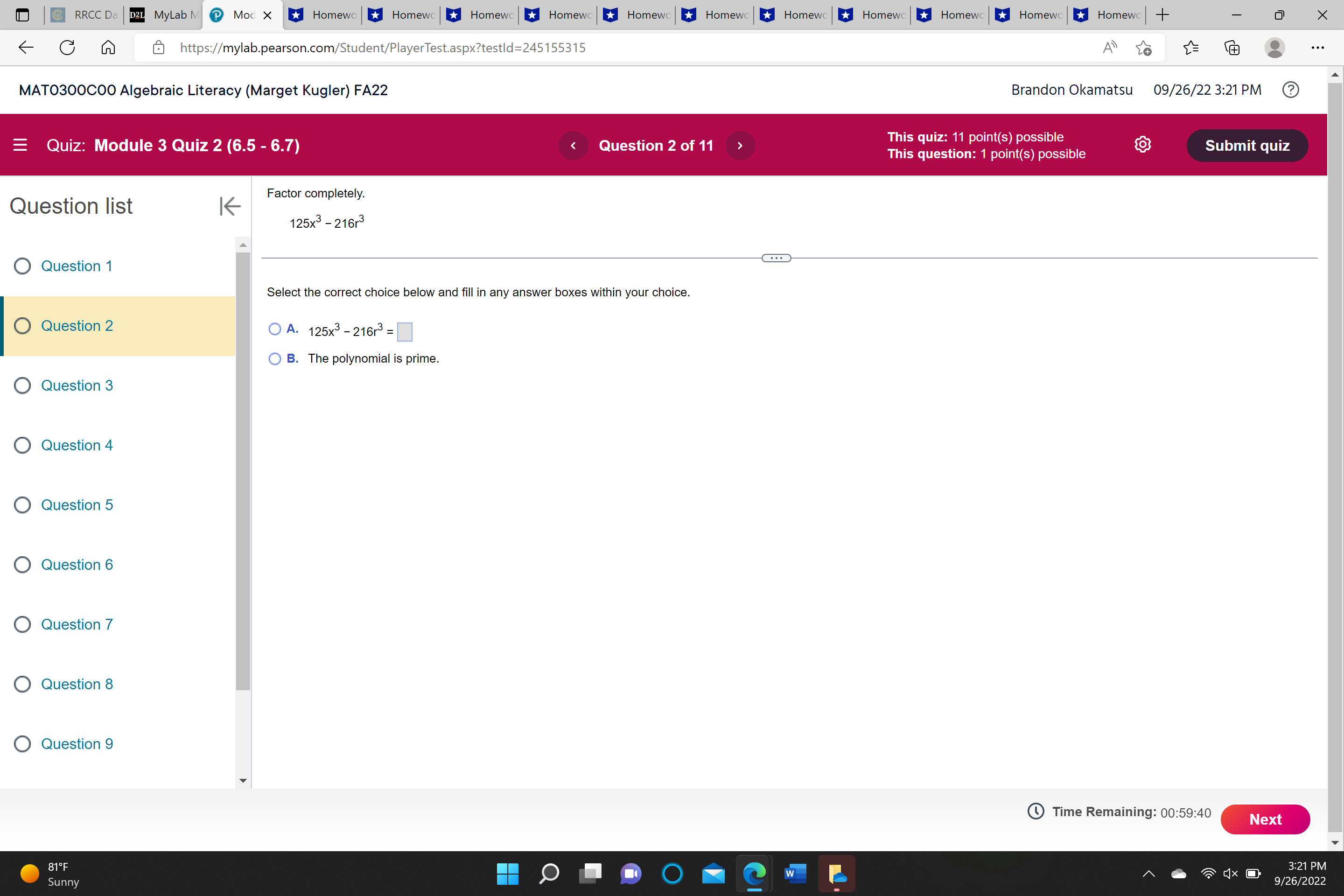 RRCC Da DZI MyLab M @ Mod X Homewo Homewo Homewo