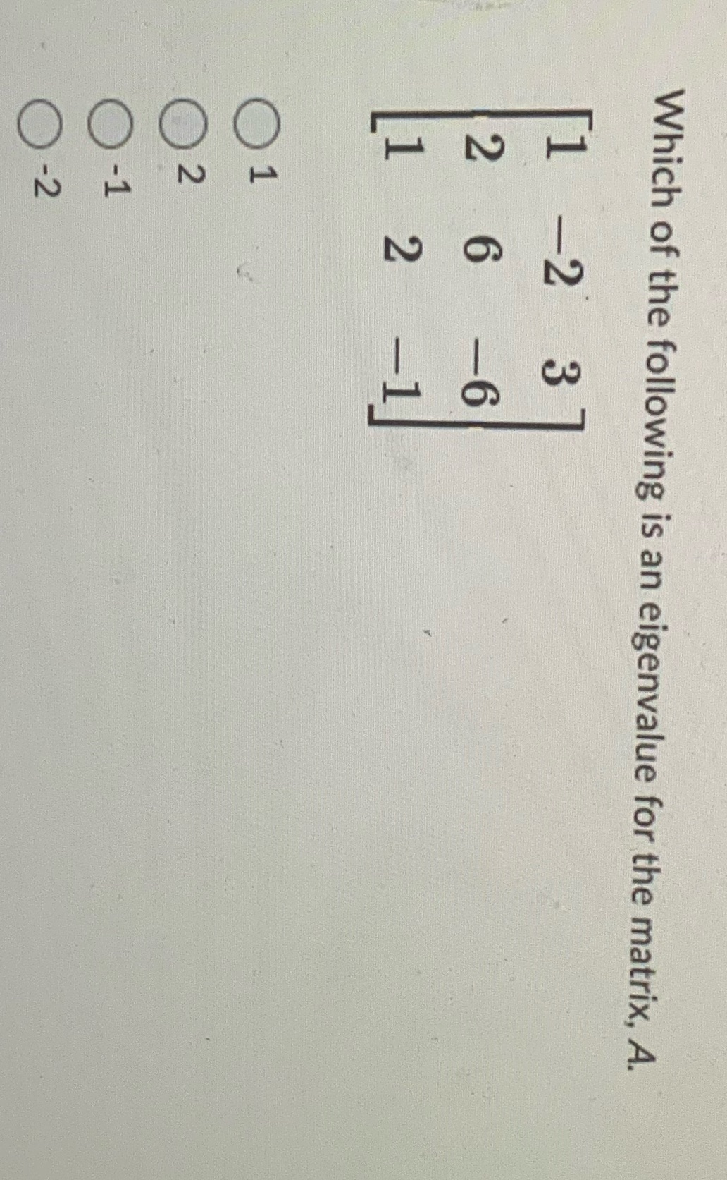 Which of the following is an eigenvalue for the