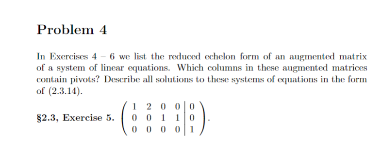 Problem 2 2.2, Exercise 5. Find the cosine ef the