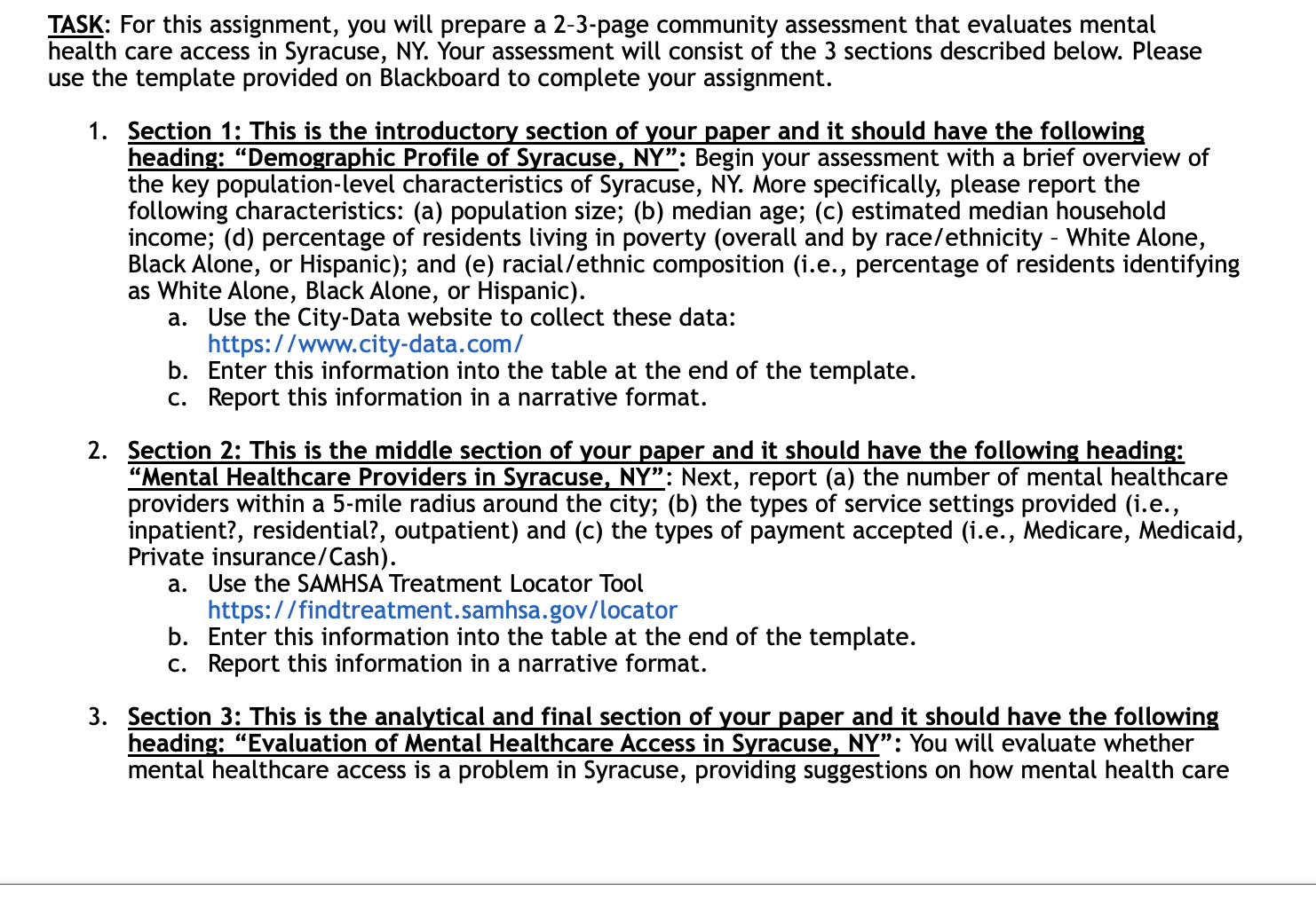 Community Assessment Assignment PURPOSE: To