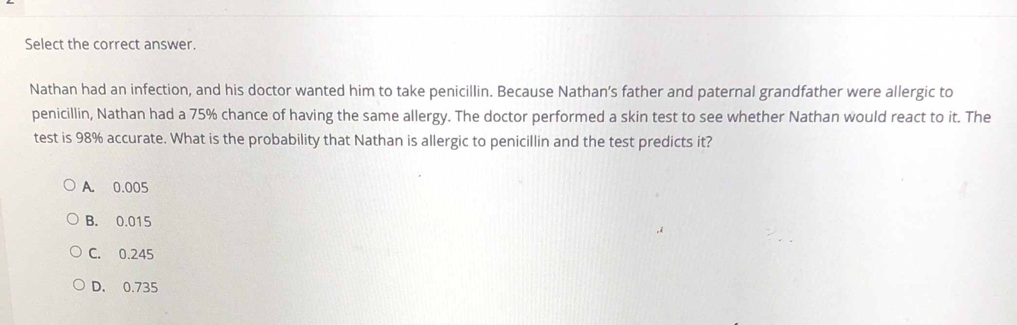 What is the probability that Nathan is allergic