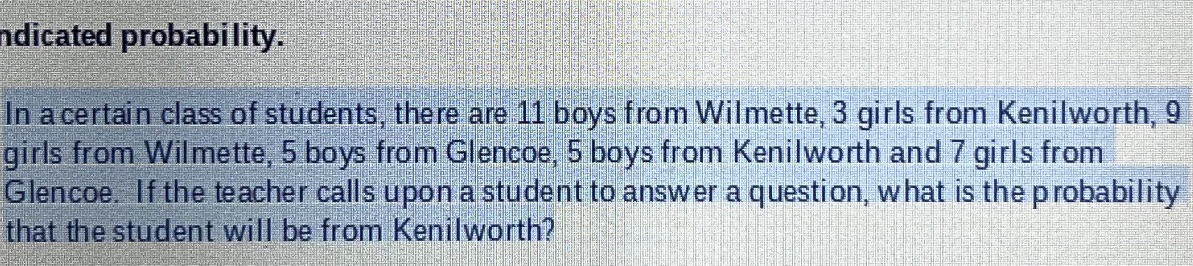 dicated probability. In a certain class of