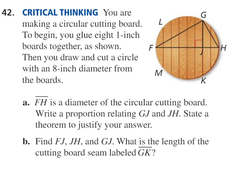 42. CRITICAL THINKING You are making a circular