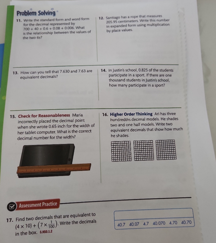 Problem Solving 11. Write the standard form and